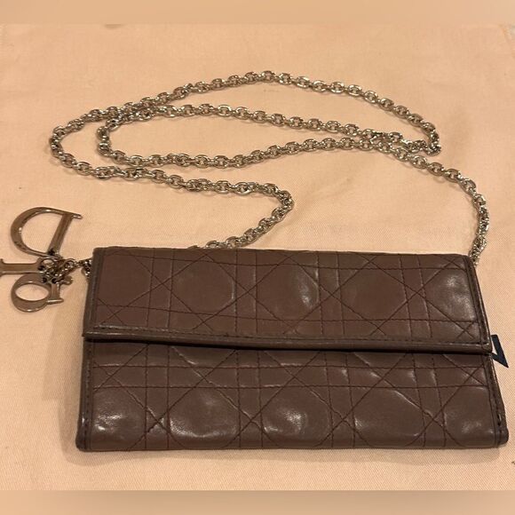 💯% Authentic Christian Dior Quilted Cannage Lady Dior Wallet on Chain✨ - Picture 13 of 16